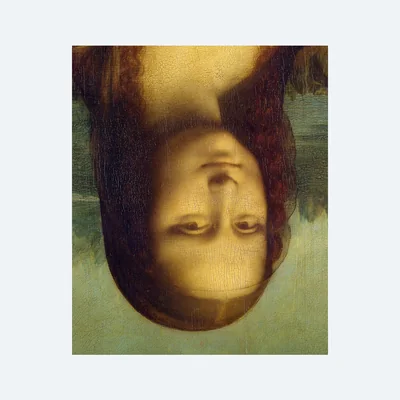 The Mona Lisa, upside down: stands for reversed reading; correctable