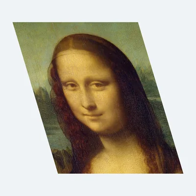 The Mona Lisa, sheared: stands for uneven reading; correctable